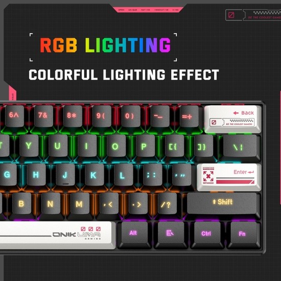 ONIKUMA G55 61 Keys RGB Colorful Lighting Wired Gaming Mechanical Keyboard – Brown Switch