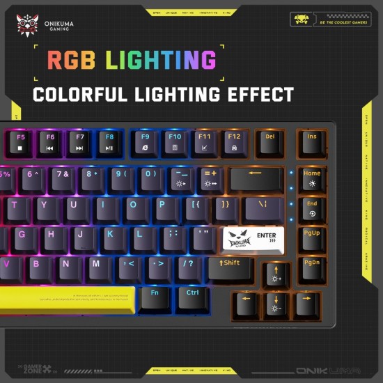 ONIKUMA G58 Hot-Swappable 82-Key RGB Wired Mechanical Gaming Keyboard