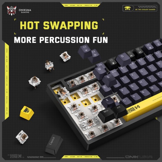 ONIKUMA G58 Hot-Swappable 82-Key RGB Wired Mechanical Gaming Keyboard