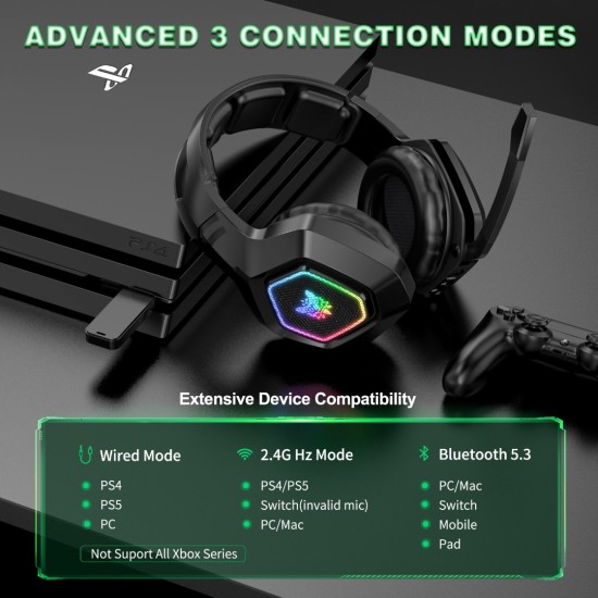 Onikuma B100 RGB Bluetooth 5.0 Gaming Headset