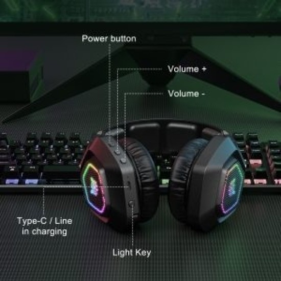 Onikuma B100 RGB Bluetooth 5.0 Gaming Headset