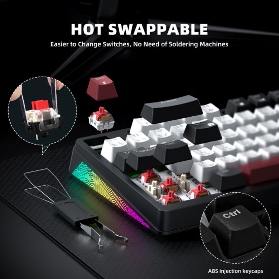 Onikuma G56 Tri-Mode Wireless Hot-swappable Mechanical Keyboard