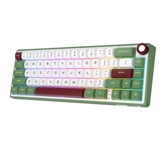 Royal Kludge RK R65 Brown Switch RGB Hot Swappable Mechanical Keyboard- GREENSAND 