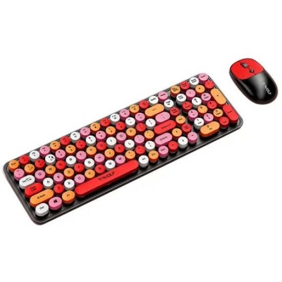 T-Wolf TF350 Wireless Keyboard Mouse Combo- Red