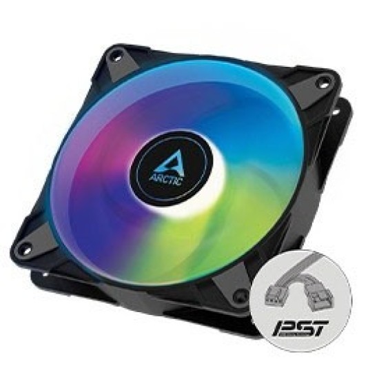 Arctic P12 PWM PST A-RGB 120 mm A-RGB PWM Fan with Cable Splitter- Black